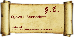 Gyovai Bernadett névjegykártya